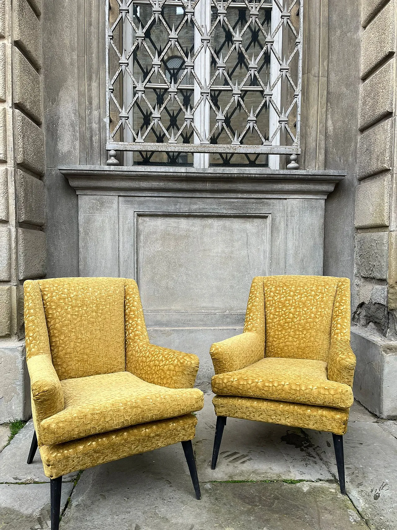Pair of armchairs yellow, 60s 3