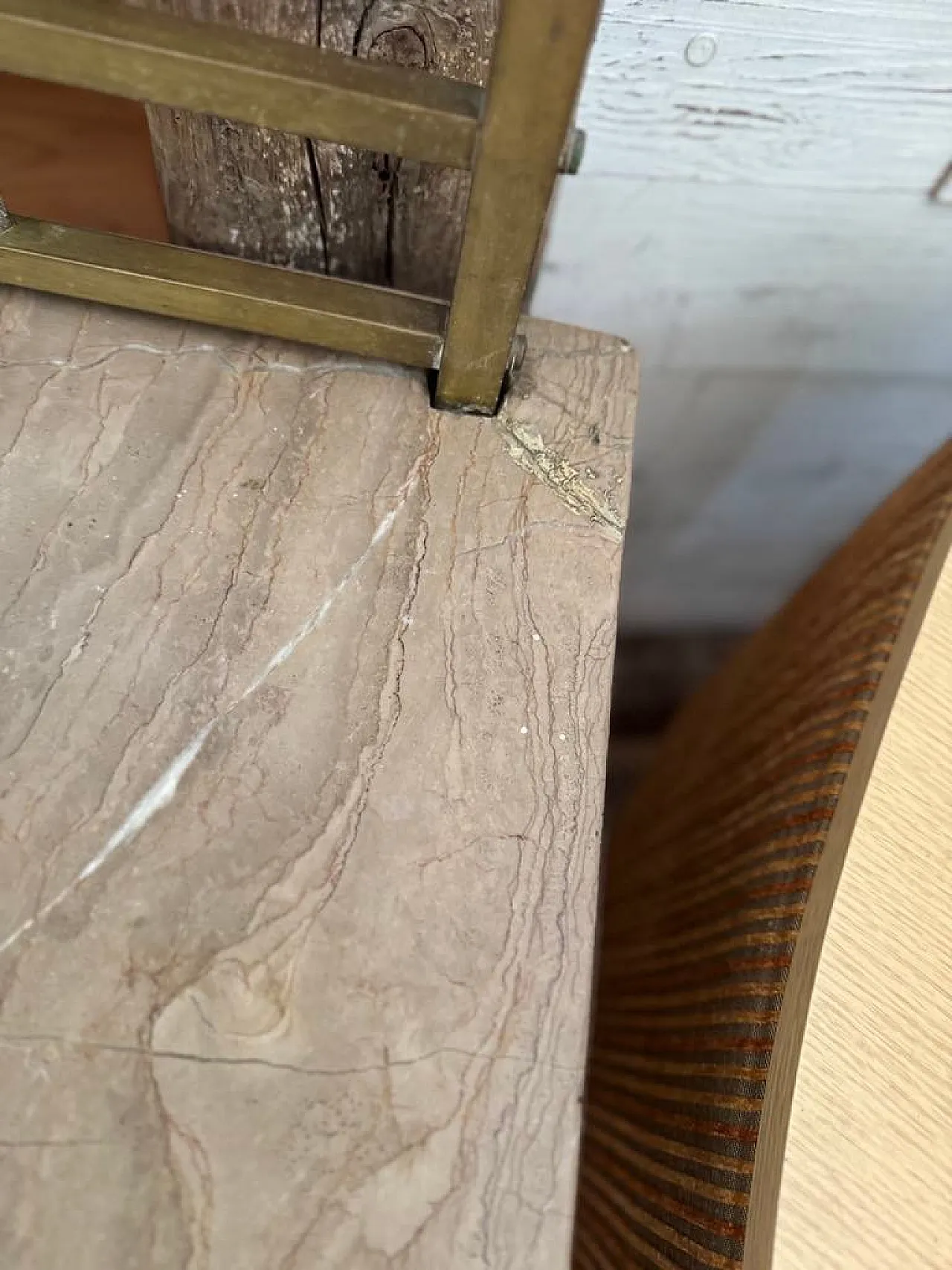 Art Deco dressing table in brass and marble, 1940s 3