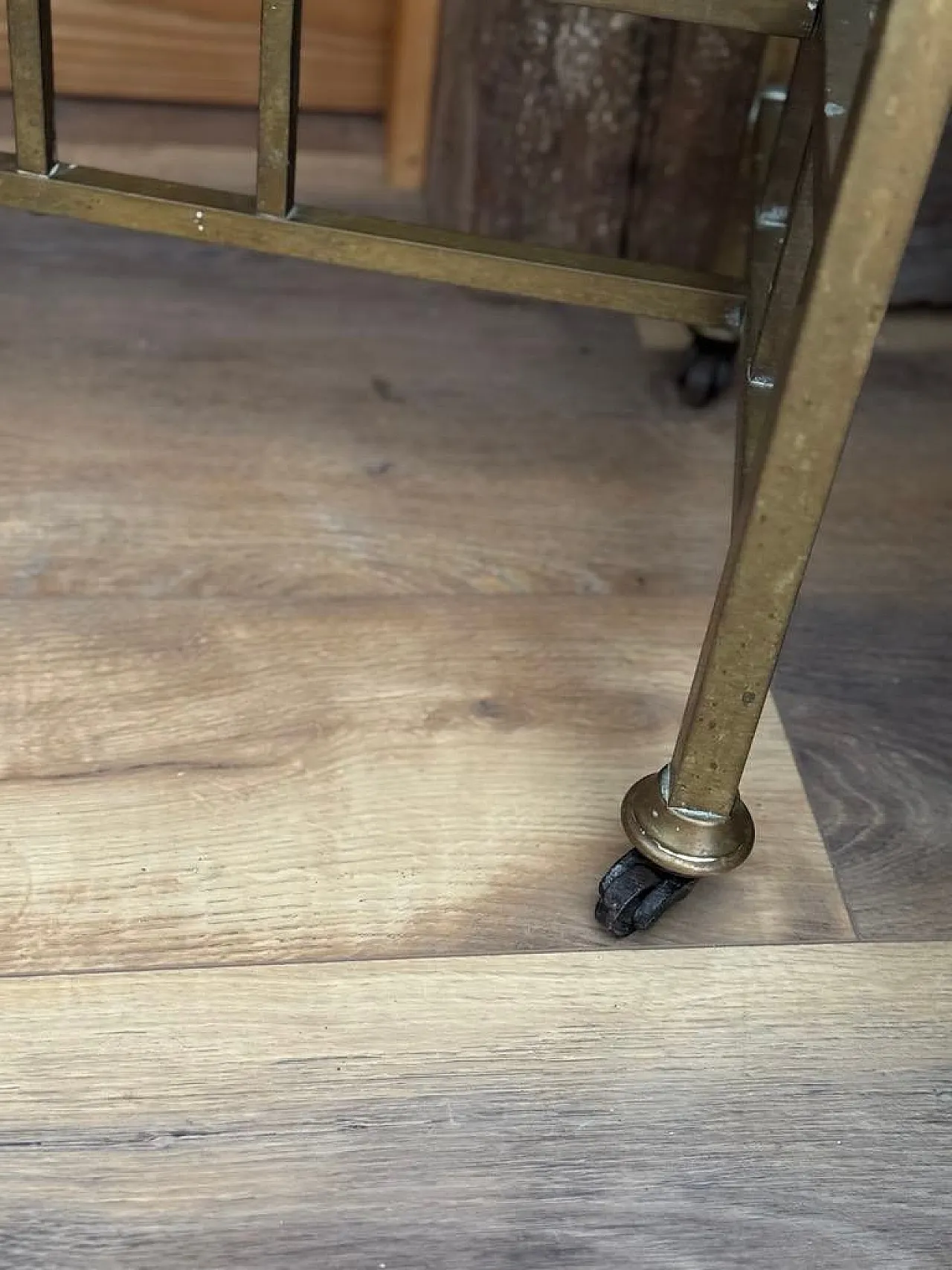 Art Deco dressing table in brass and marble, 1940s 6