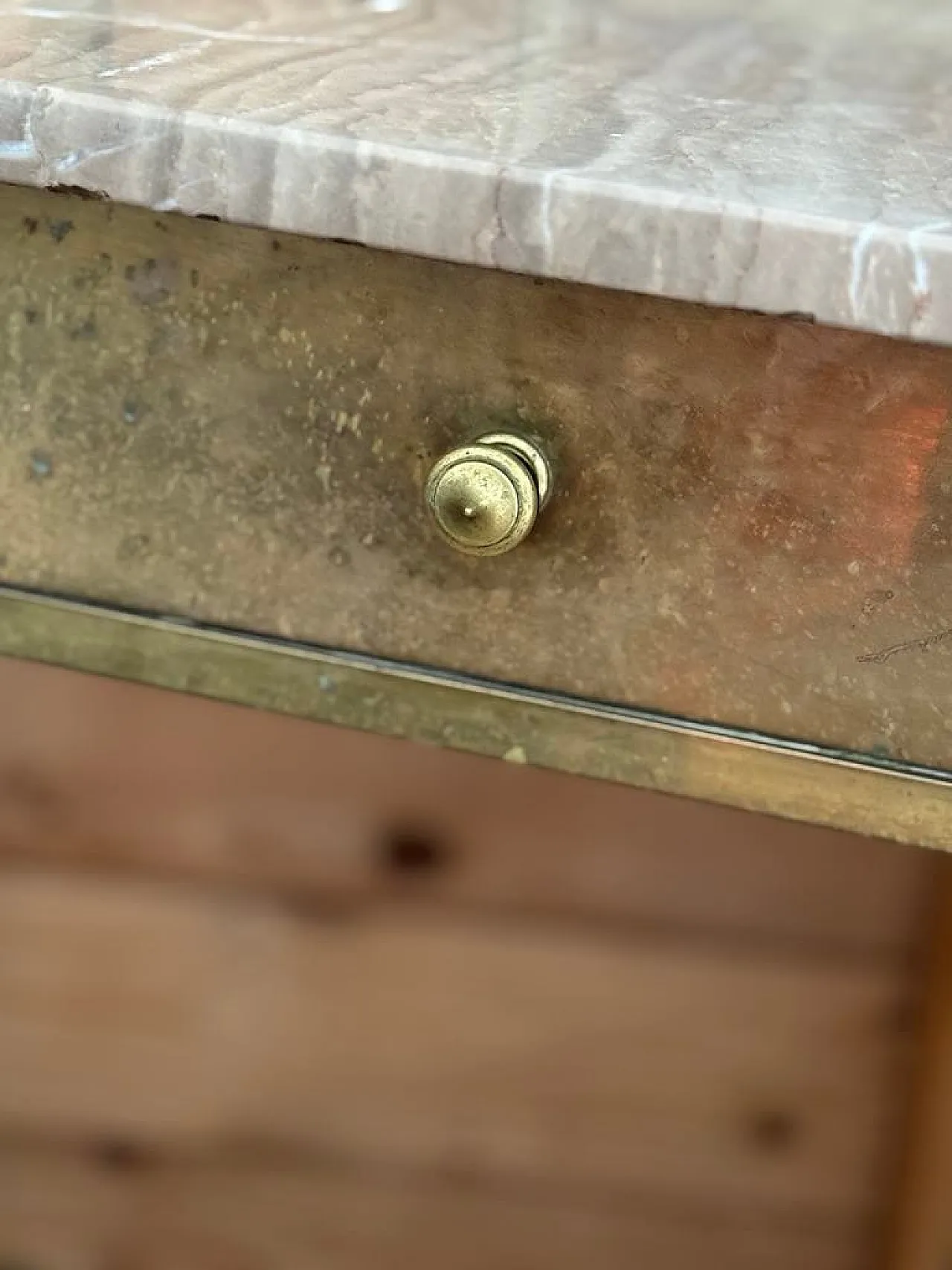 Art Deco dressing table in brass and marble, 1940s 7