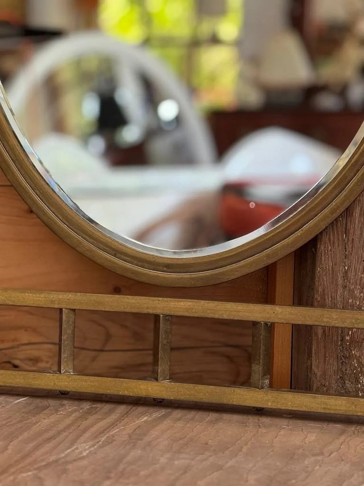Art Deco dressing table in brass and marble, 1940s 8