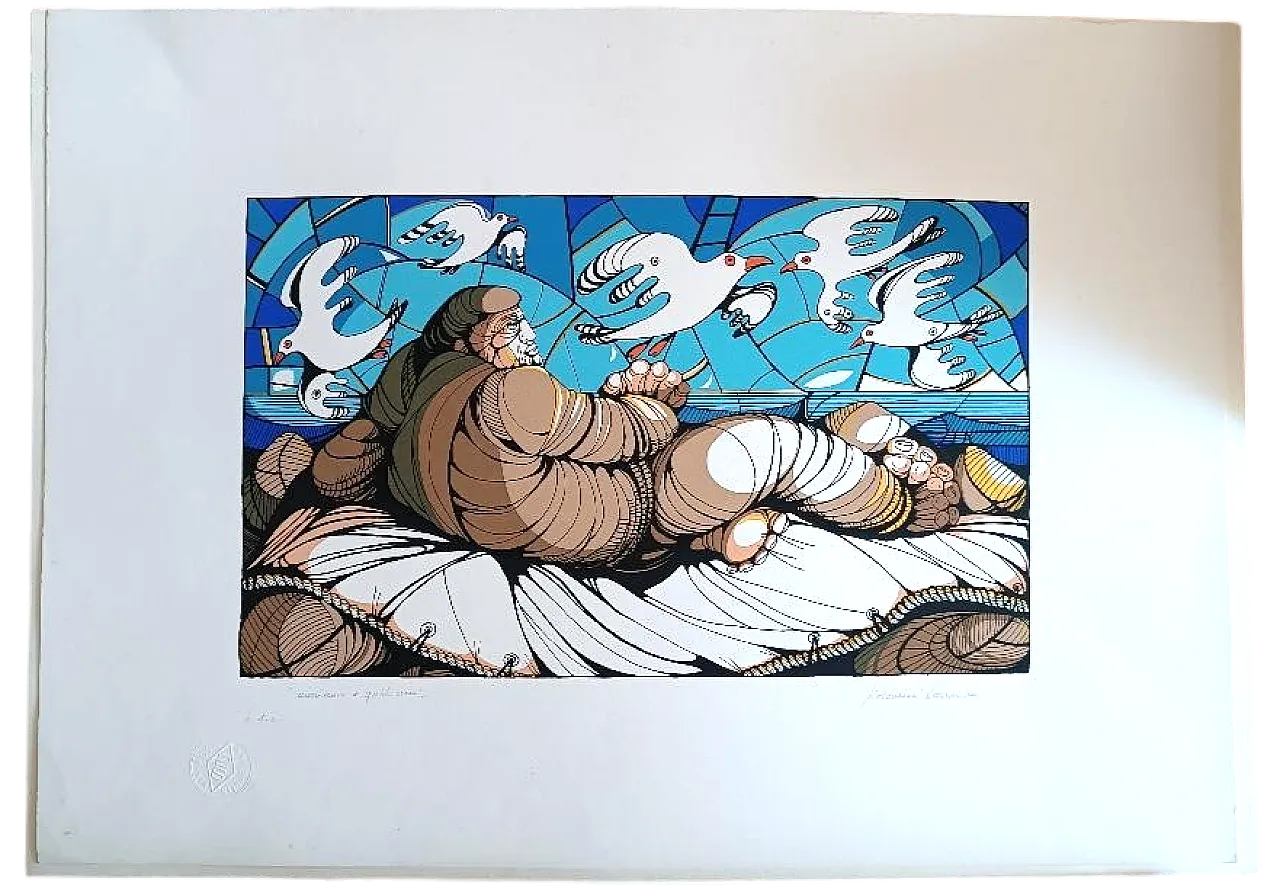 Serigrafia prova d'autore di Giovanni Lazzarini, fine '900 6