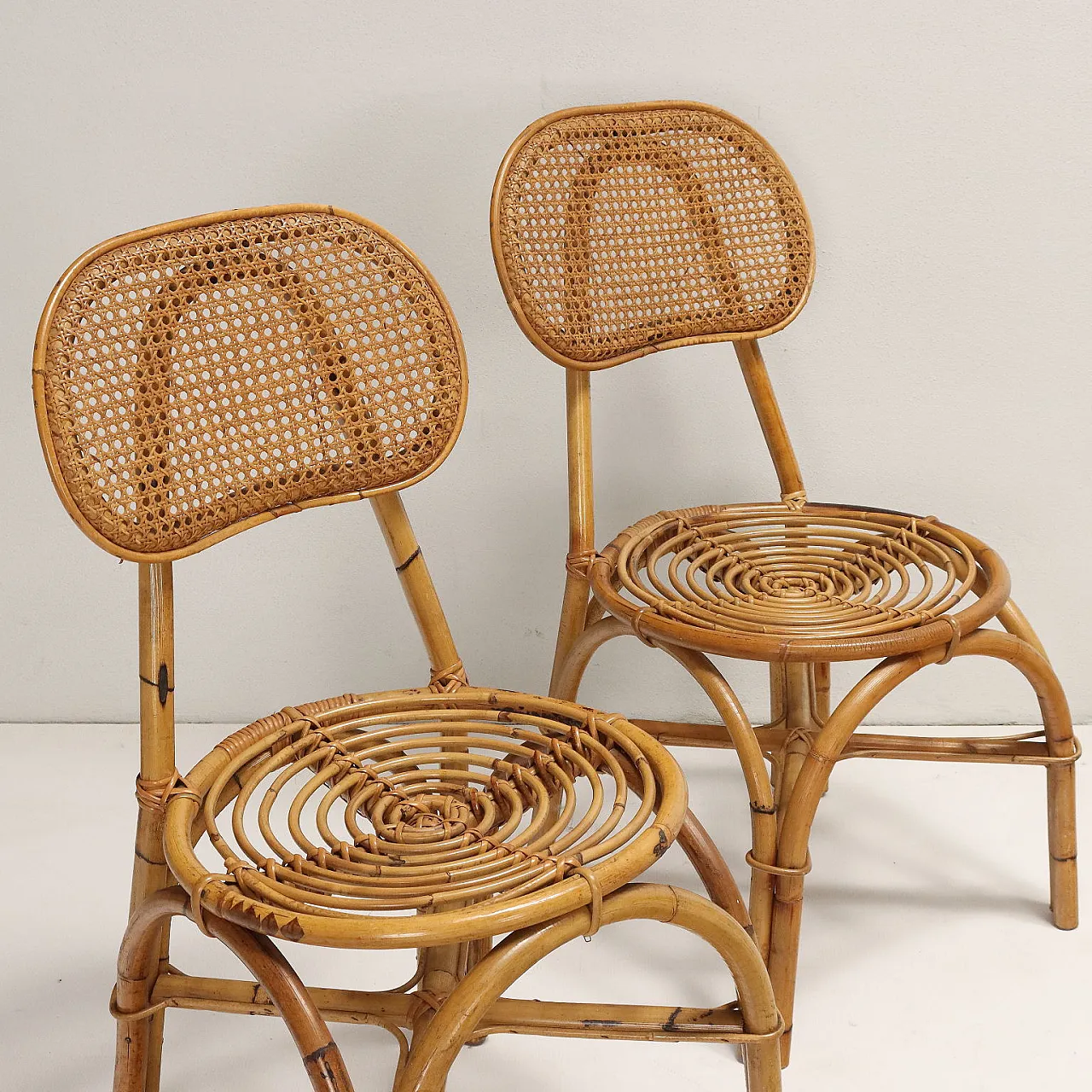 5 Bamboo chairs, 1960s 5