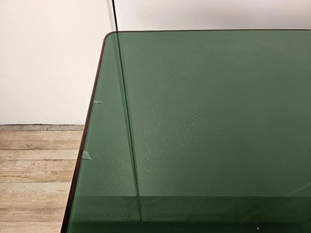 Decò Desk wood and brass, 60s 7