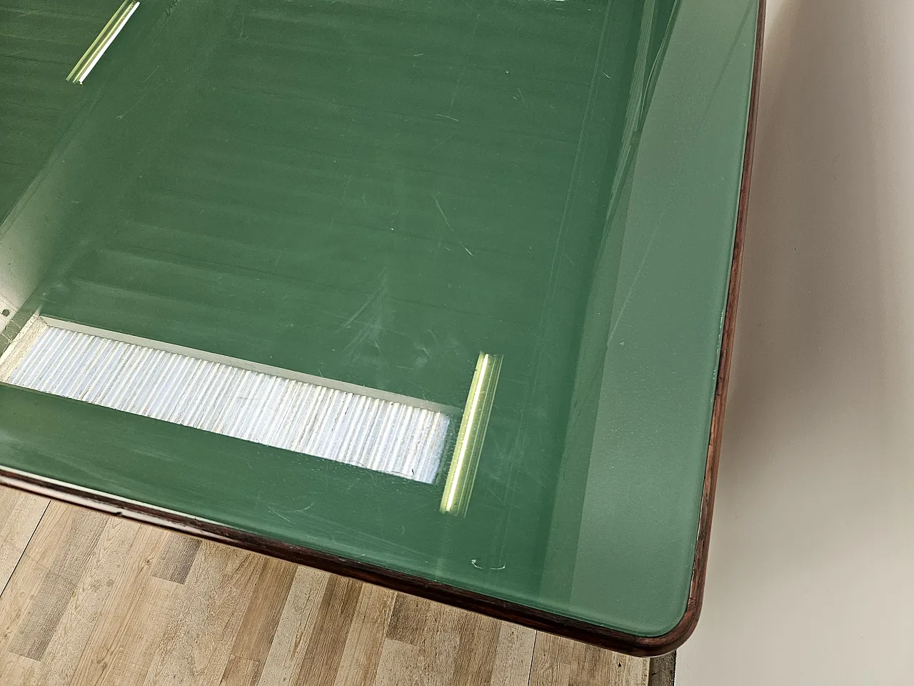 Decò Desk wood and brass, 60s 10