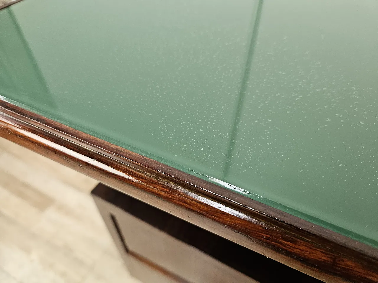 Decò Desk wood and brass, 60s 11