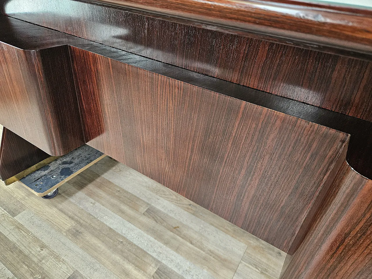 Decò Desk wood and brass, 60s 29