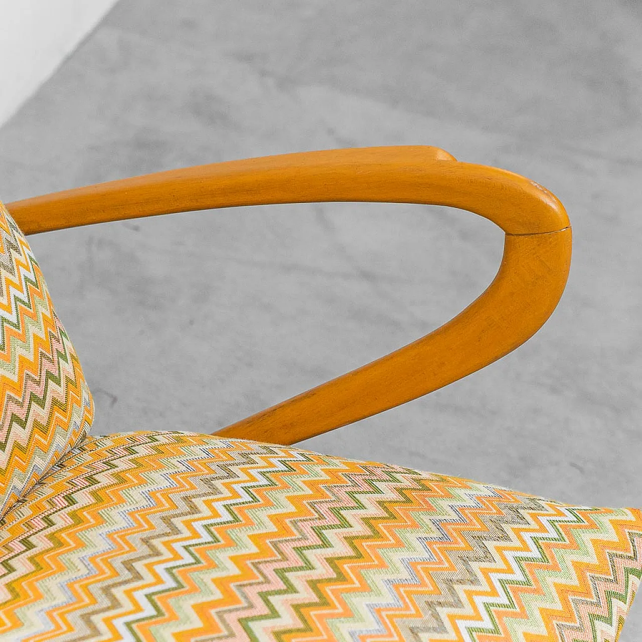 2 seater sofa with Missoni fantasy attributed to Paolo Buffa, 50s 9