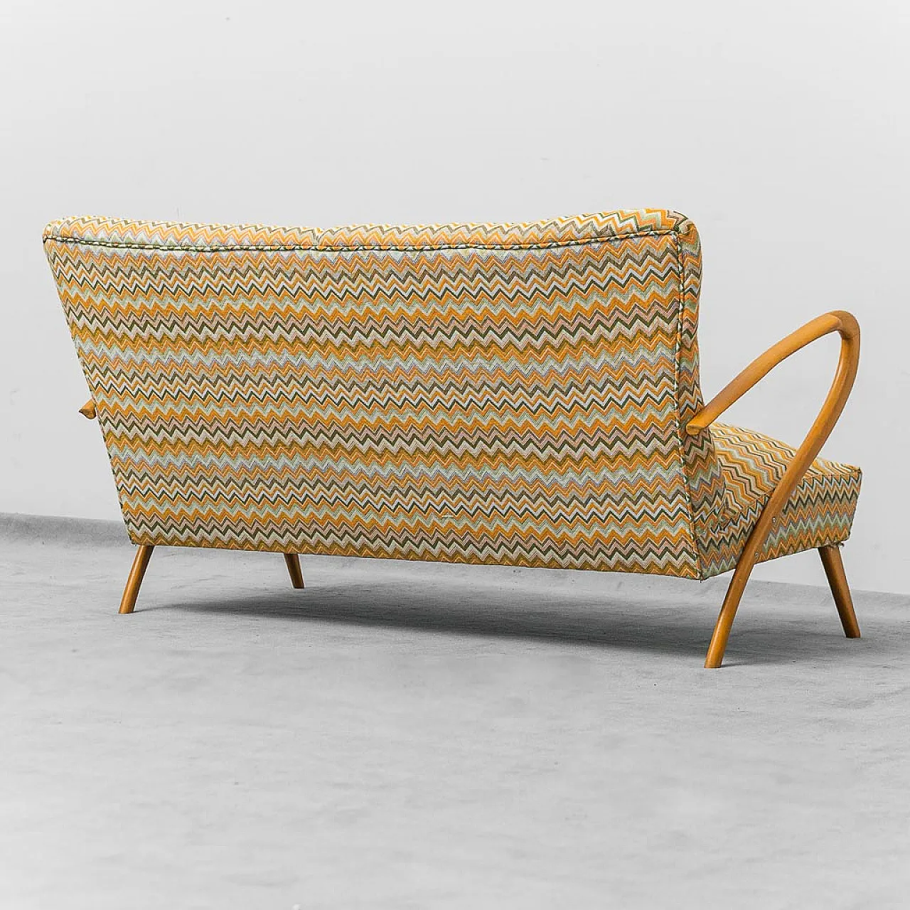 2 seater sofa with Missoni fantasy attributed to Paolo Buffa, 50s 10