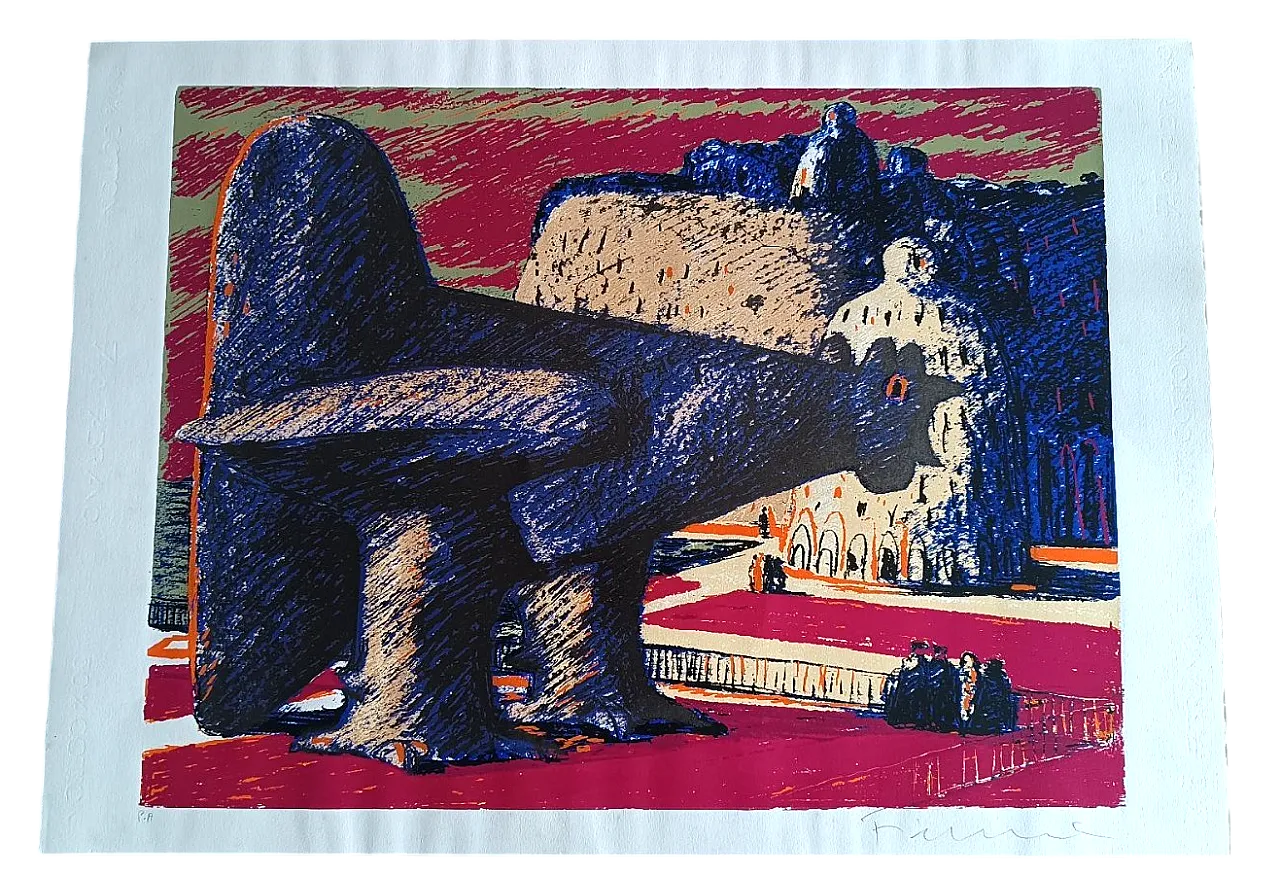 Prova d'autore di Salvatore Fiume, acquaforte a colori, '900 7