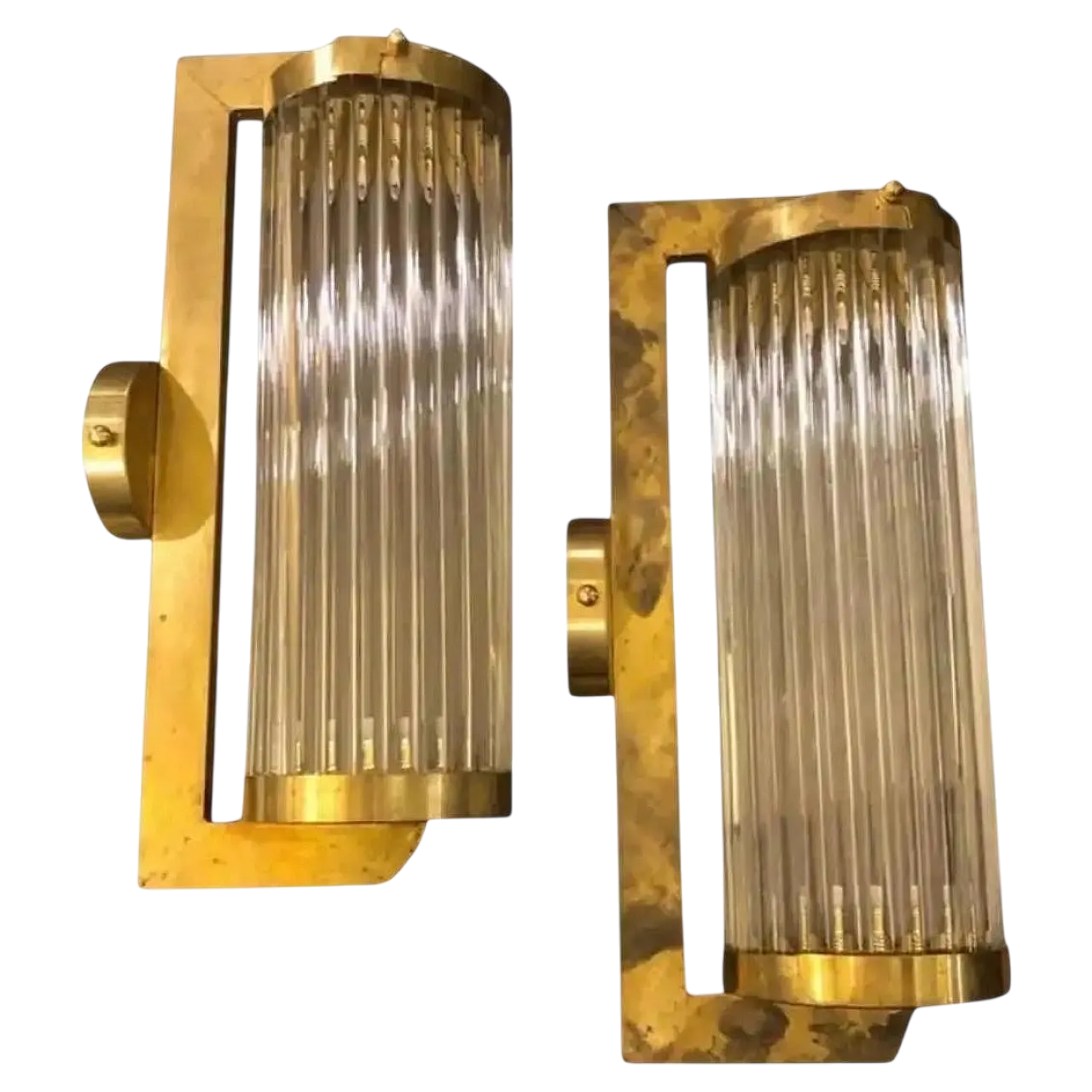 Pair of theatre wall lights by Gaetano Sciolari, 1980s 9