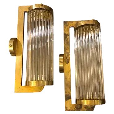 Pair of theatre wall lights by Gaetano Sciolari, 1980s