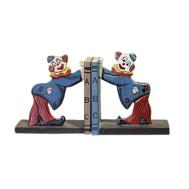 Pair of clown bookends, 1960s