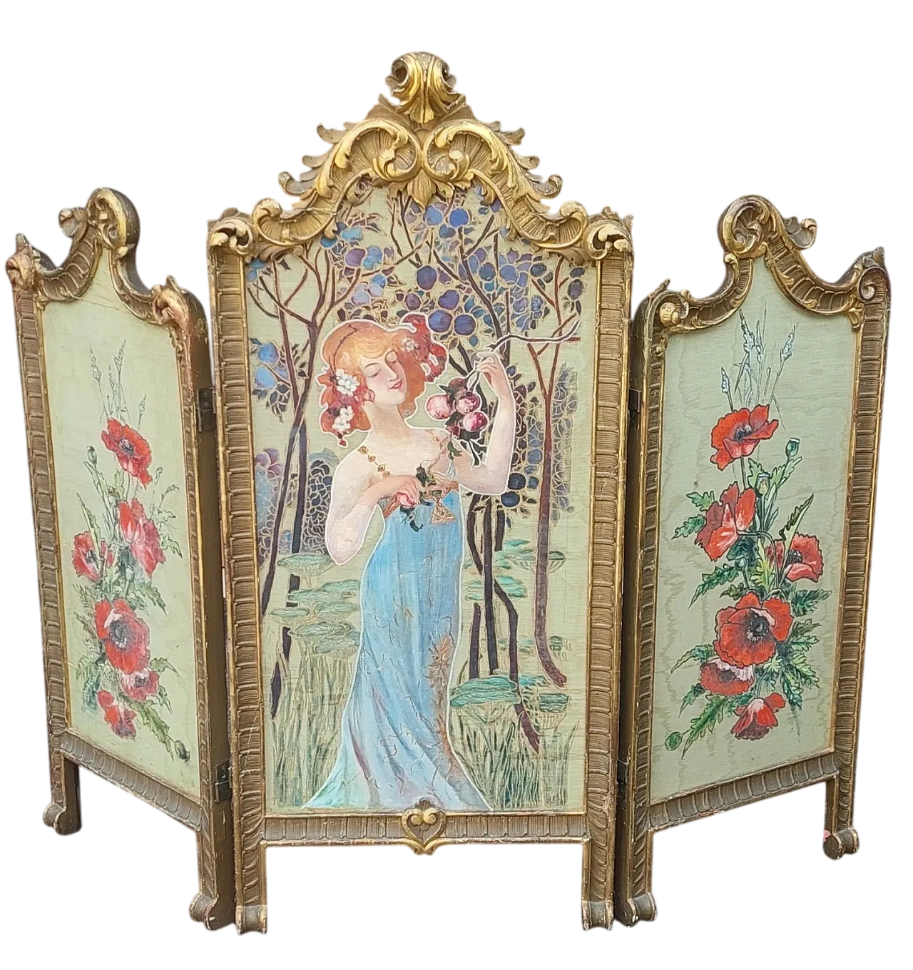 Liberty screen in gilded wood, early 20th century 17