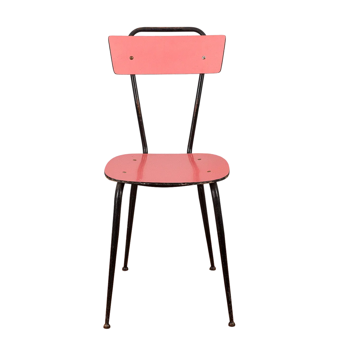 Pink metal and Formica chair, 1950s 9