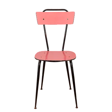 Pink metal and Formica chair, 1950s