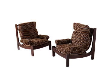 Coppia di poltrone spaziali italiane in tessuto originale, anni '70