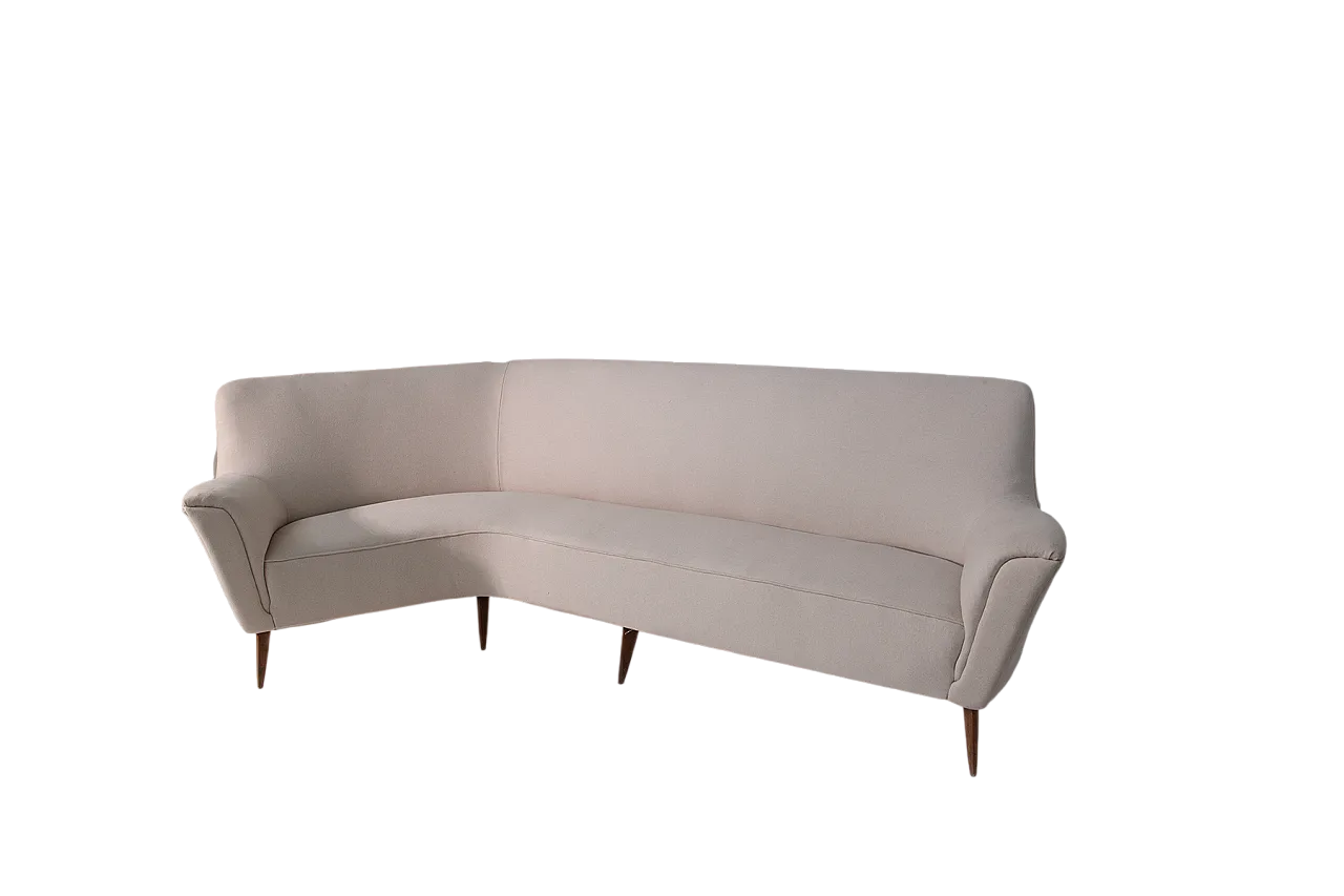 White corner sofa Gio Ponti style, 50s 11