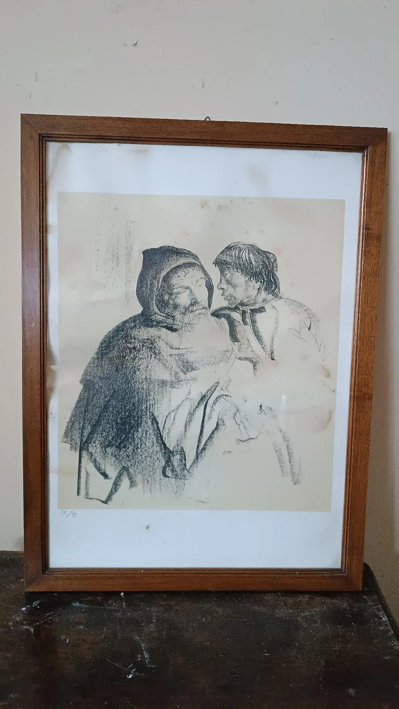 Messer Nicia and Ligurio by Pietro Annigoni, lithograph, 1970s 1