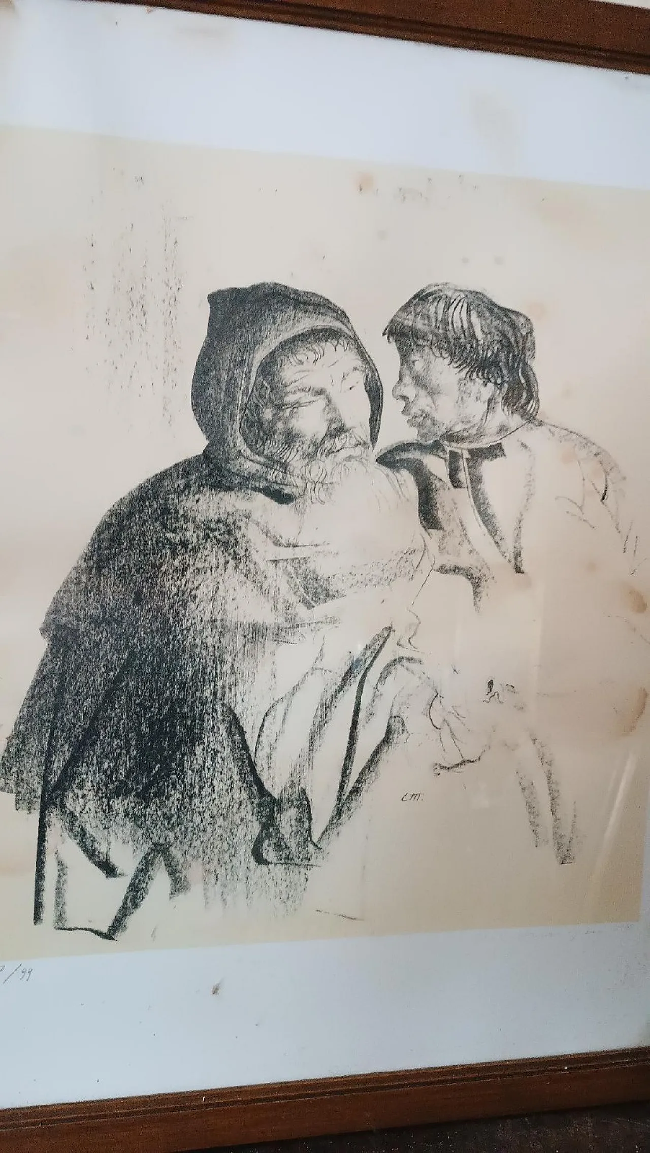 Messer Nicia and Ligurio by Pietro Annigoni, lithograph, 1970s 3