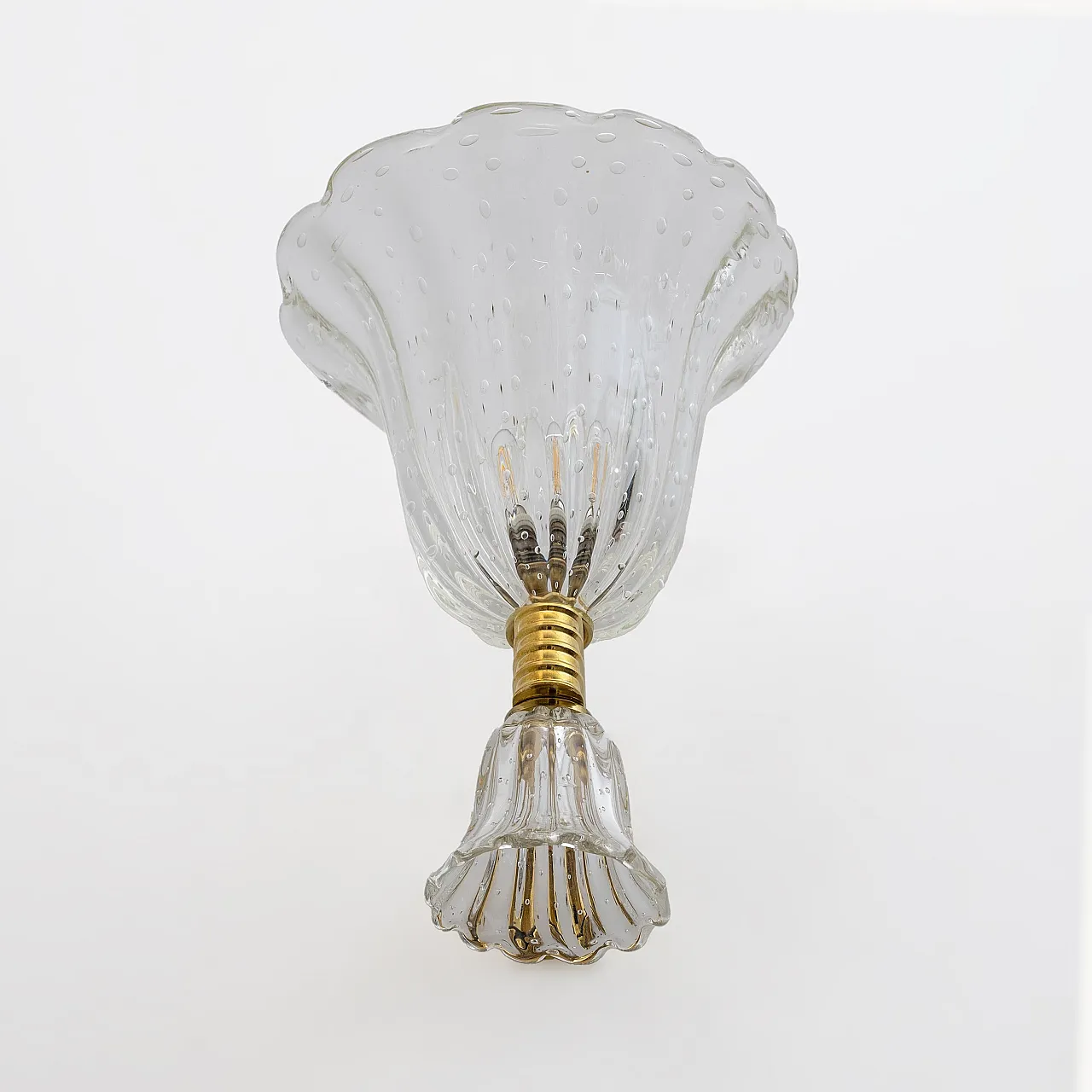 Applique in ottone e vetro di Murano di Barovier & Toso, metà '900 2