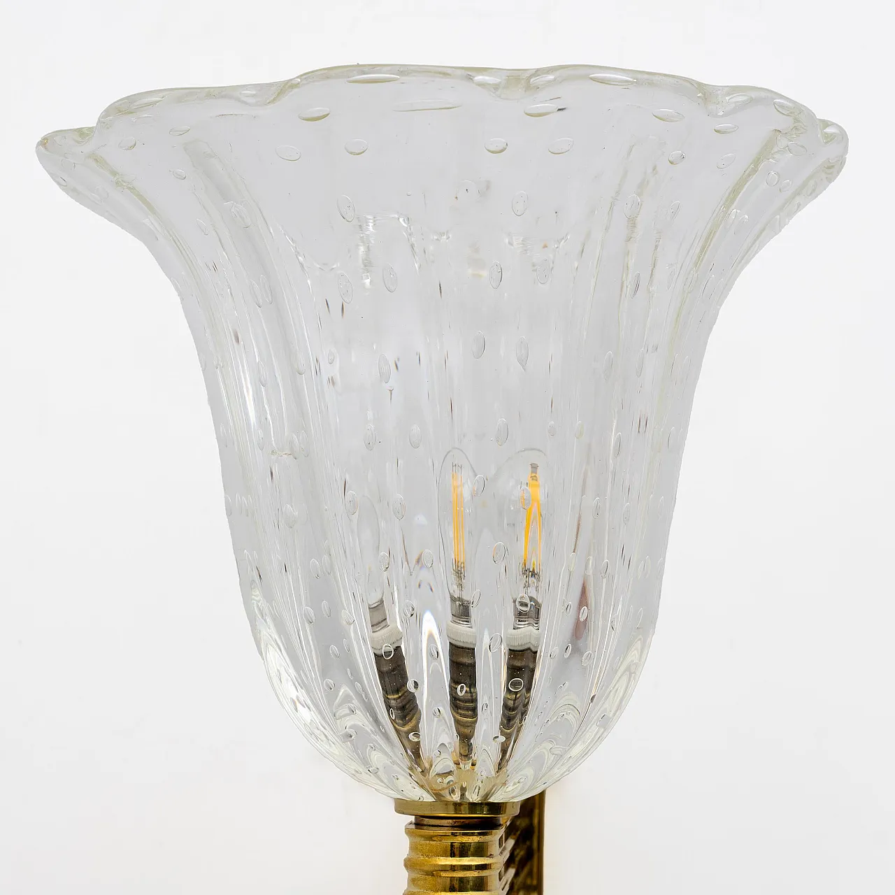 Applique in ottone e vetro di Murano di Barovier & Toso, metà '900 3