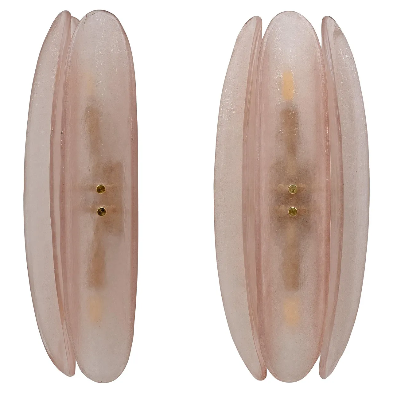 Coppia di lampade in vetro di Murano in stile Fontana Arte, anni 2000 1