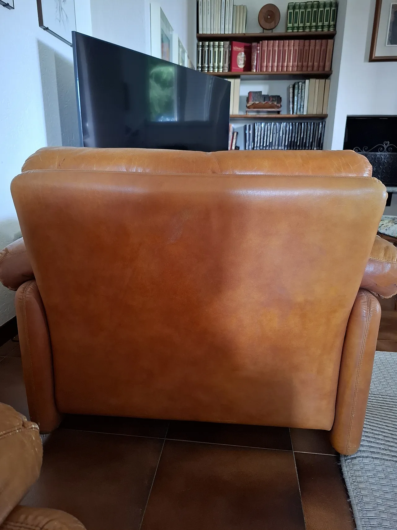 Divano e poltrone Coronado in pelle marrone Tobia Scarpa B&B, '70 5