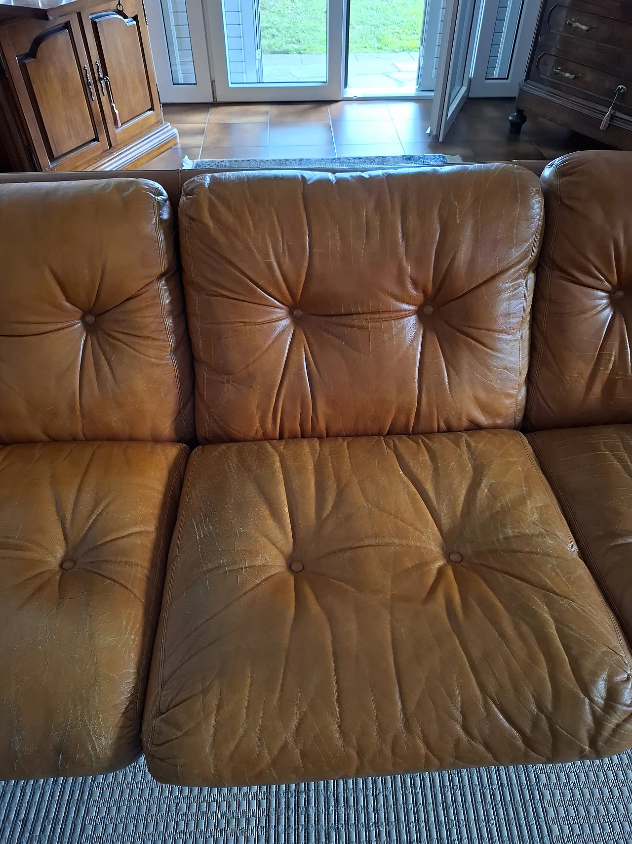 Divano e poltrone Coronado in pelle marrone Tobia Scarpa B&B, '70 11