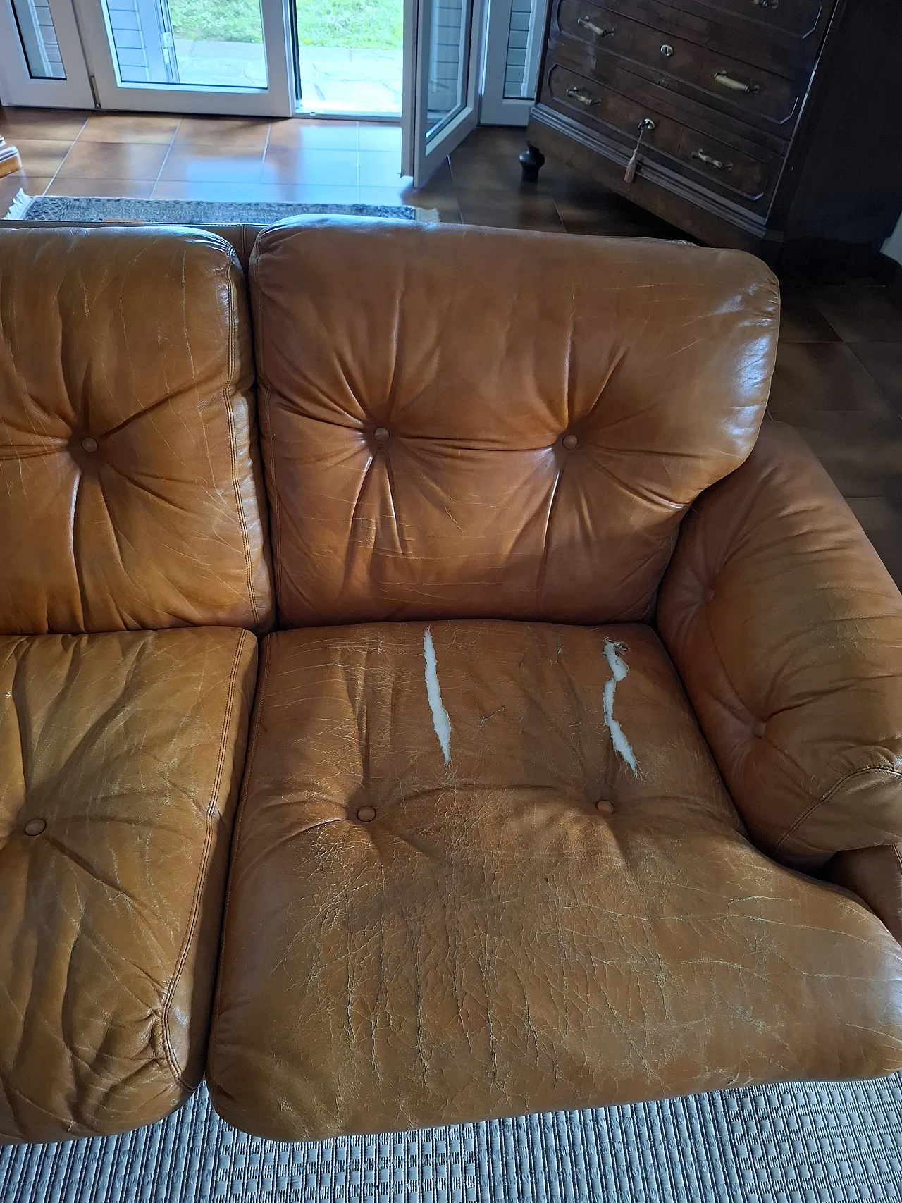 Divano e poltrone Coronado in pelle marrone Tobia Scarpa B&B, '70 12