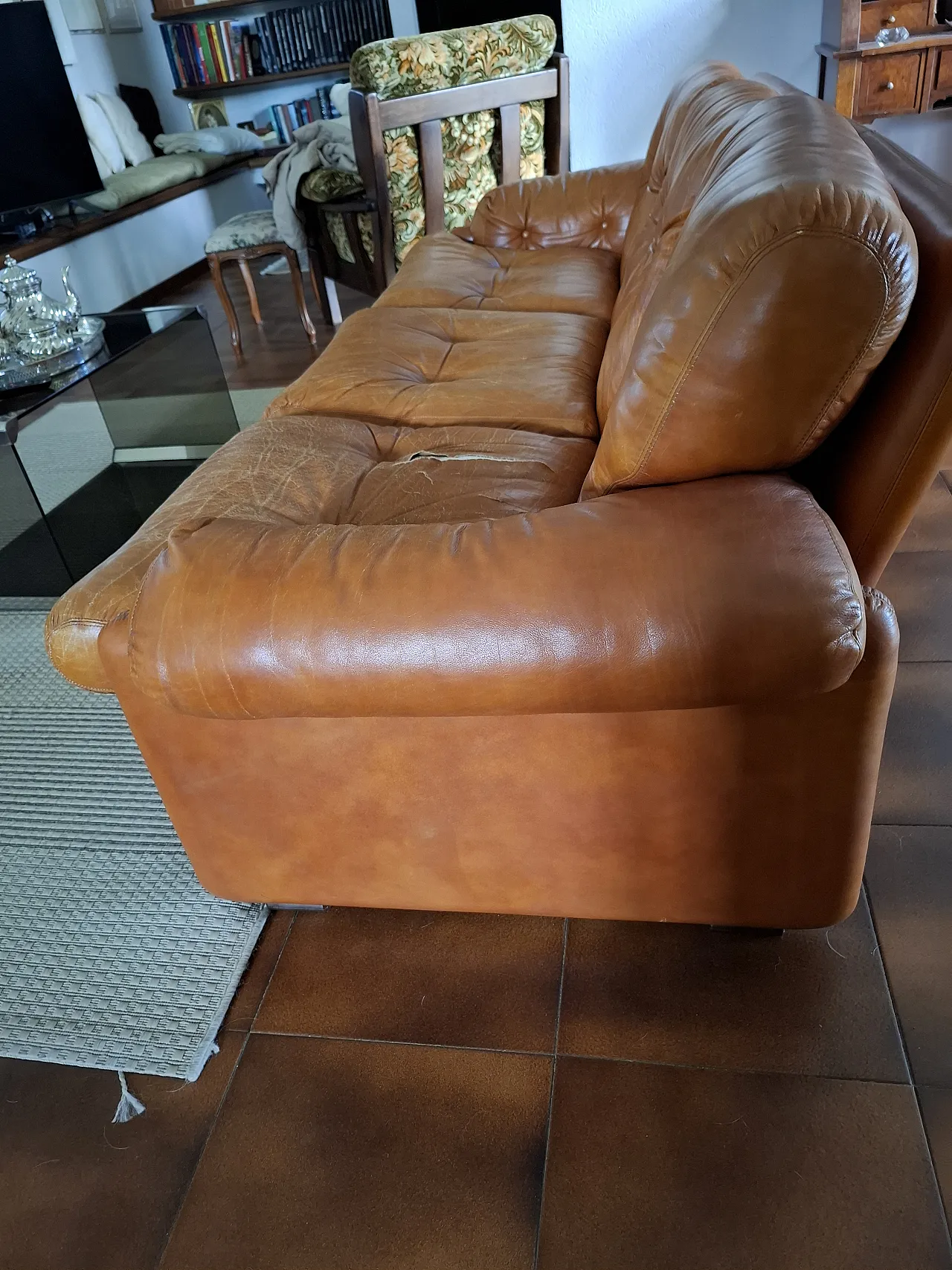 Divano e poltrone Coronado in pelle marrone Tobia Scarpa B&B, '70 13