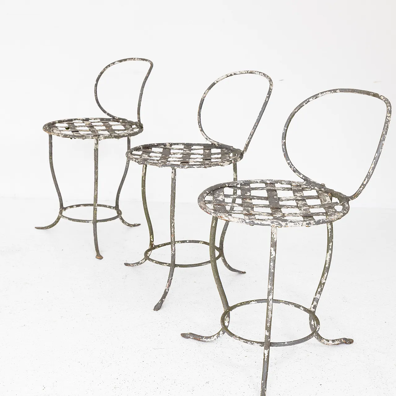 6 Sedie da giardino in ferro battuto, anni '50 1