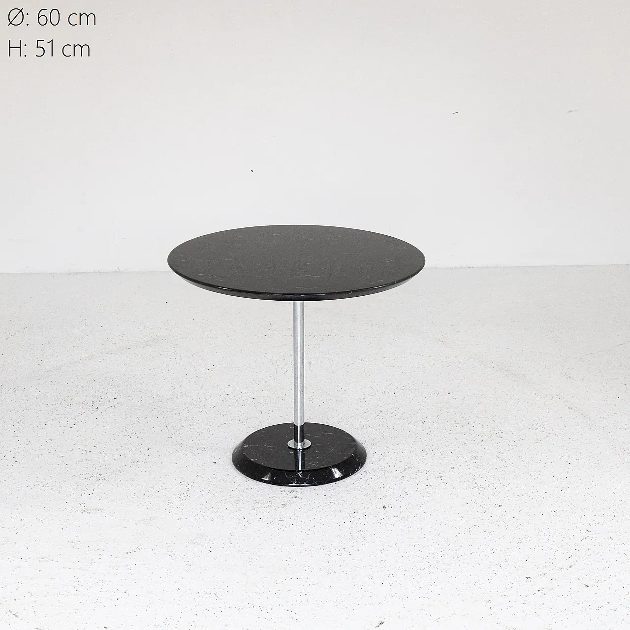 Marquinia black marble round table, 1970s 1