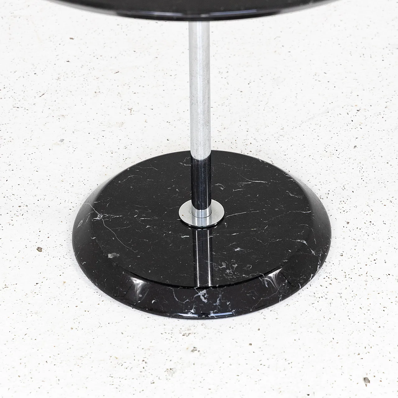 Marquinia black marble round table, 1970s 4