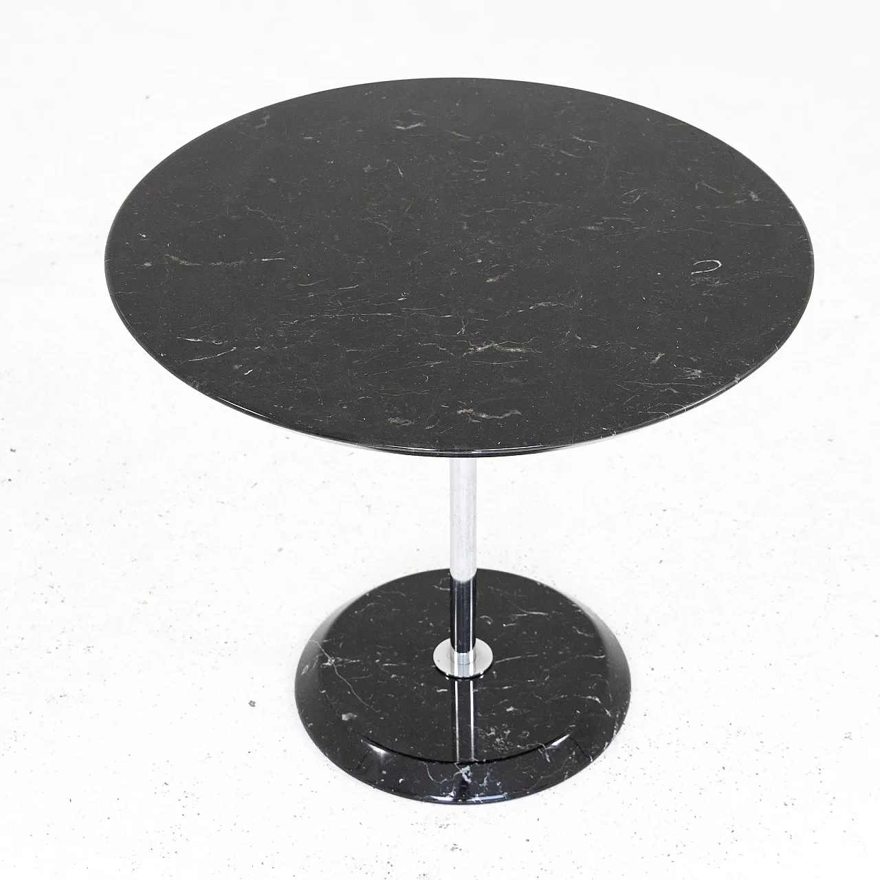 Marquinia black marble round table, 1970s 7