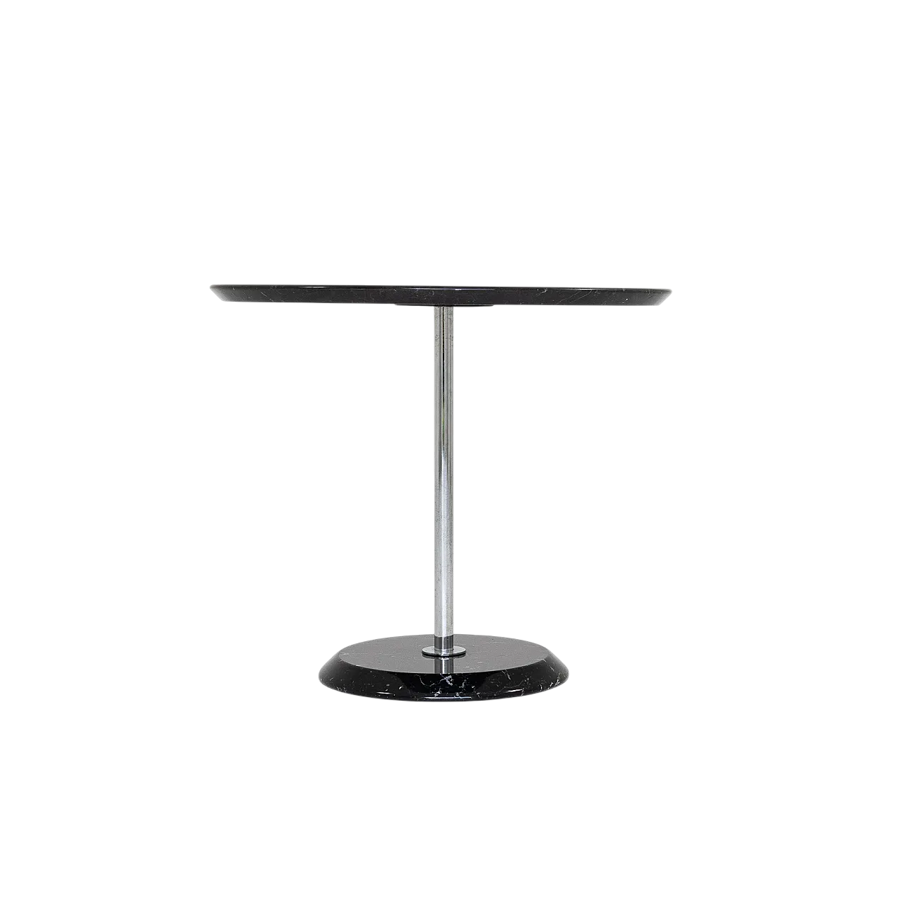 Marquinia black marble round table, 1970s 8