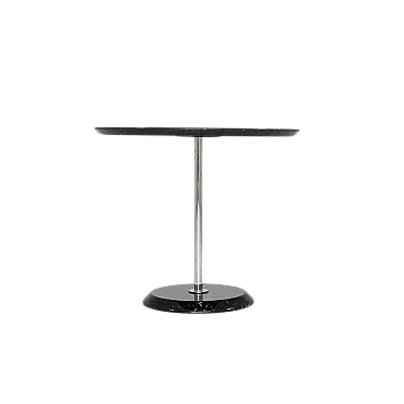 Tavolino rotondo in marmo nero Marquinia, anni '70