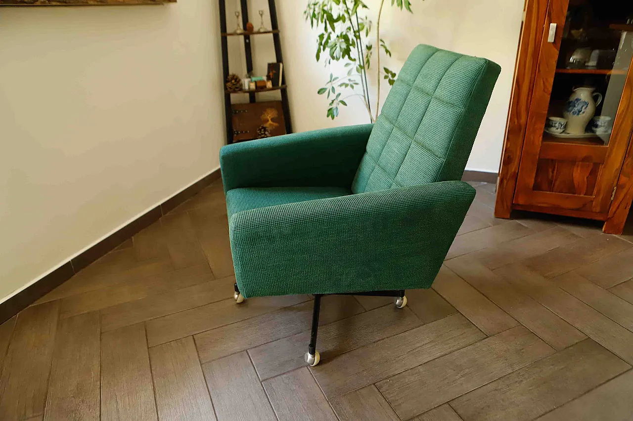 Coppia di sedie girevoli retrò su rotelle 12