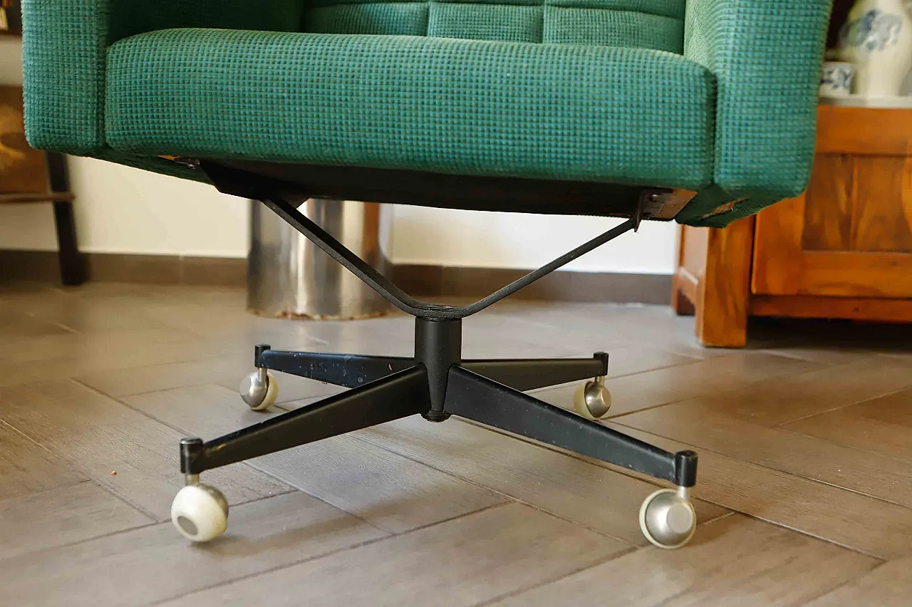 Coppia di sedie girevoli retrò su rotelle 14