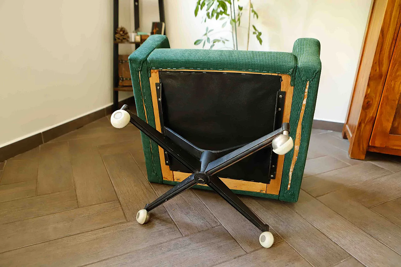 Coppia di sedie girevoli retrò su rotelle 15