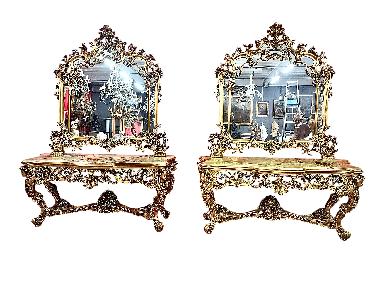 Coppia consolle oro, '900 17