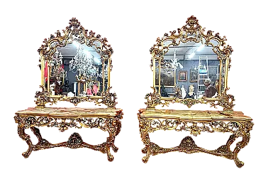 Coppia consolle oro, '900