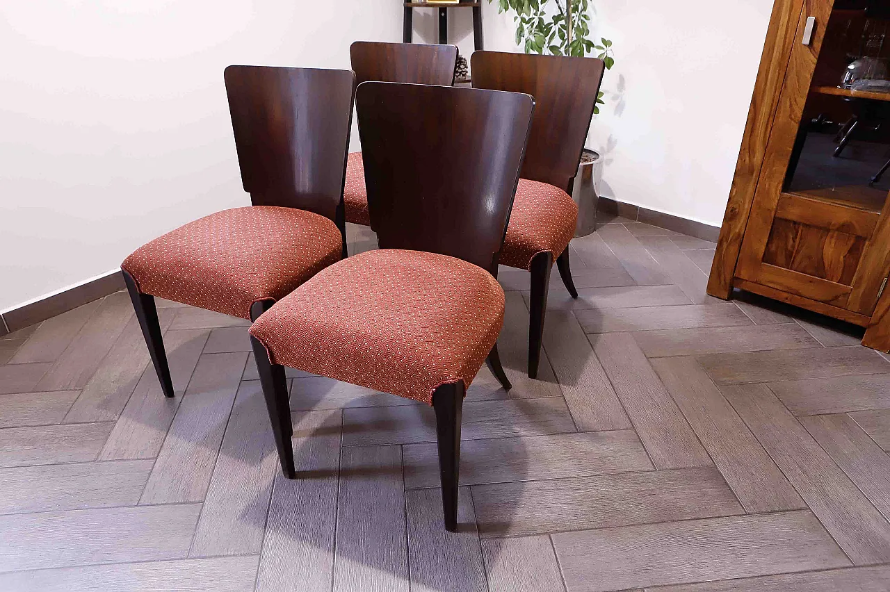 4 Lollipop dining chairs H-214 by Jindřich Halabala, 30s 1