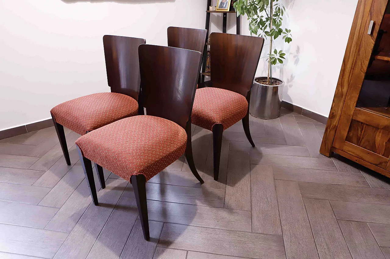 4 Lollipop dining chairs H-214 by Jindřich Halabala, 30s 3