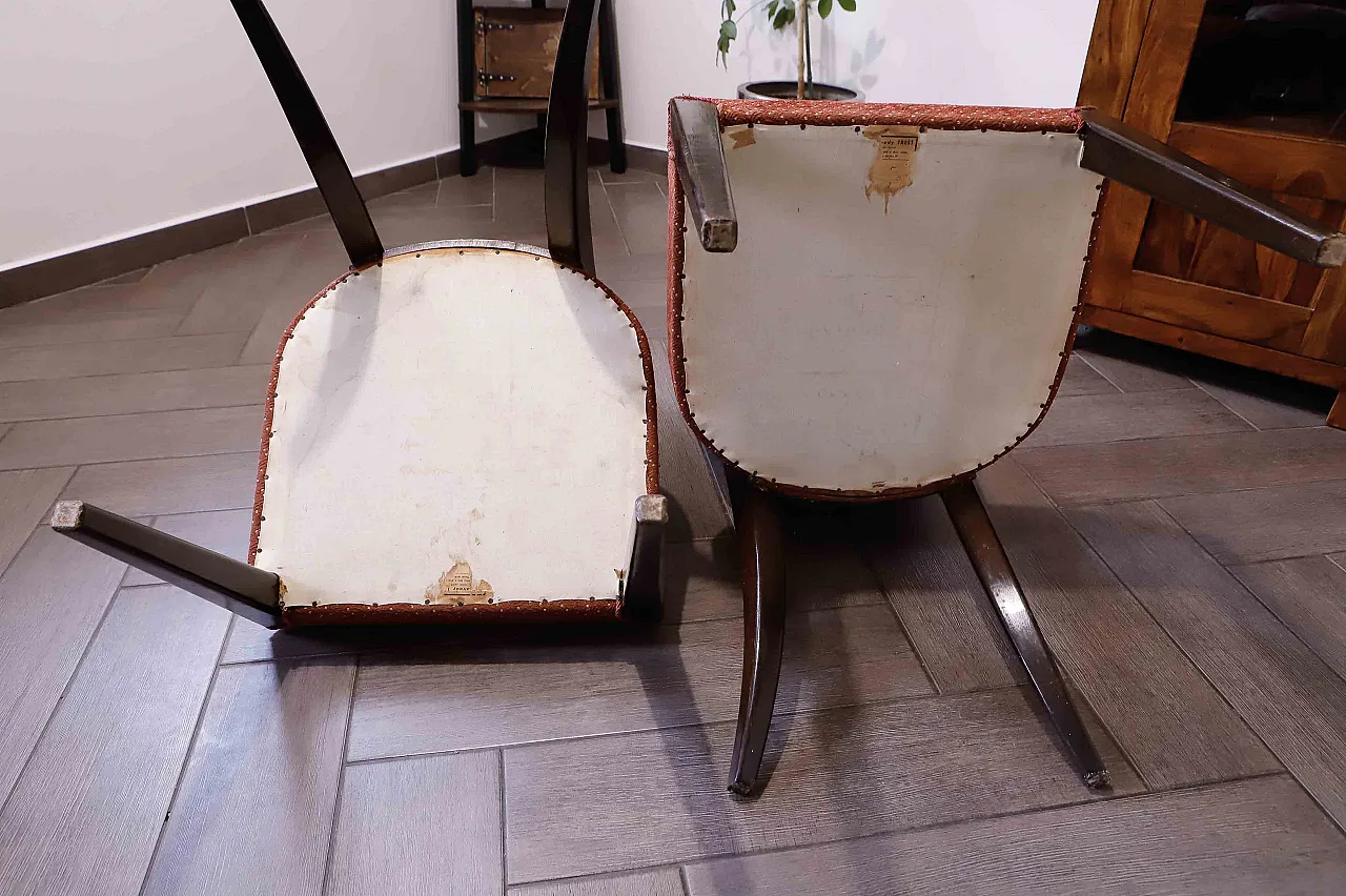 4 Lollipop dining chairs H-214 by Jindřich Halabala, 30s 7