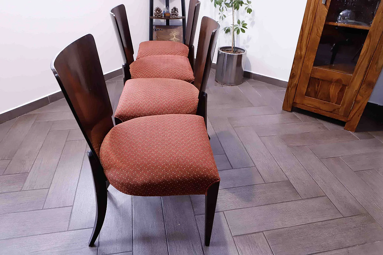 4 Lollipop dining chairs H-214 by Jindřich Halabala, 30s 8