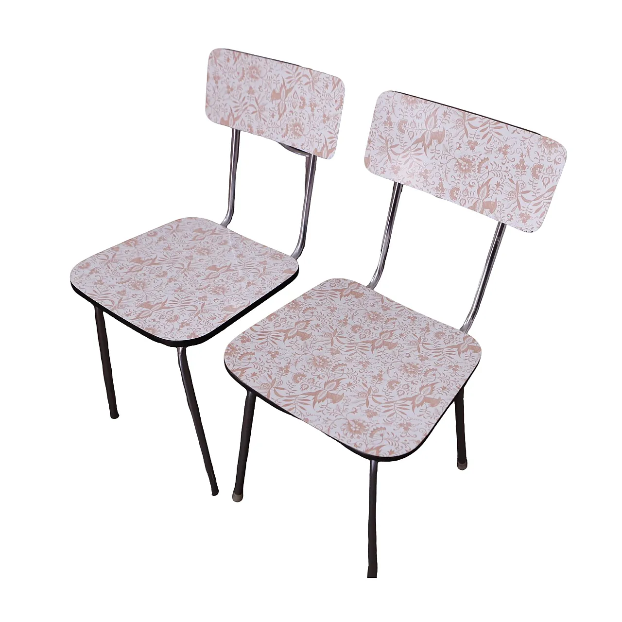 Coppia di sedie da cucina in laminato, anni '70 7