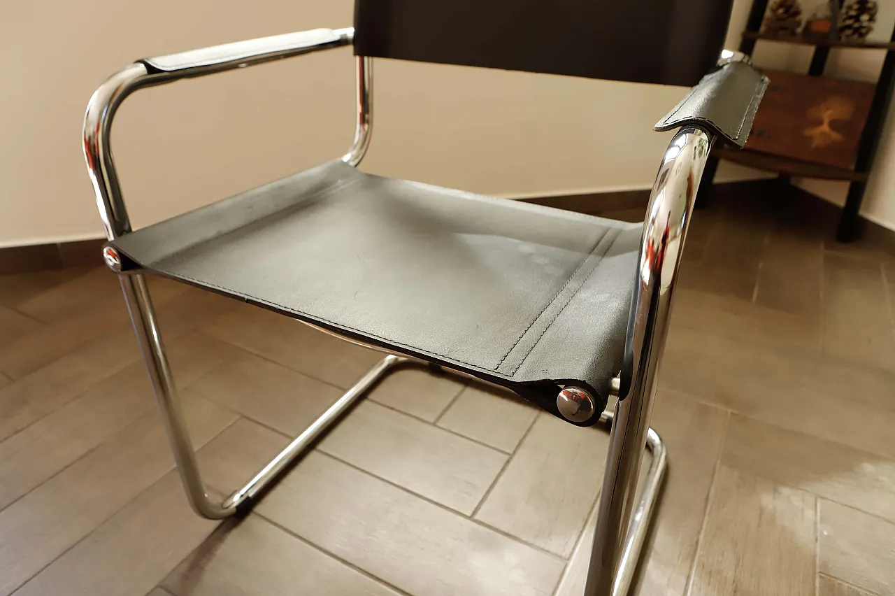 Mart Stam Style Cantilever Chairs – S34 Inspired, Chrome Frame, Leathe 7