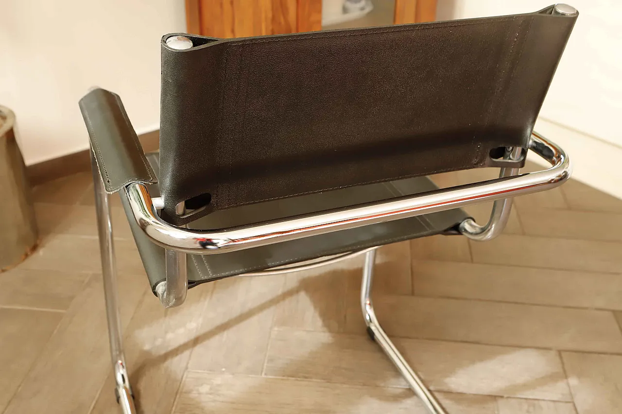 Mart Stam Style Cantilever Chairs – S34 Inspired, Chrome Frame, Leathe 9