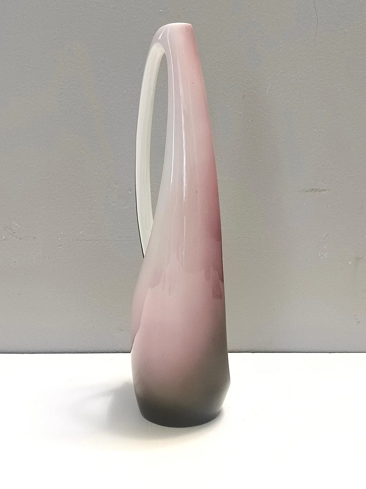 Purple, Pink and White Hand-Painted Ceramic Vase by Ariele, Turin, Italy 5